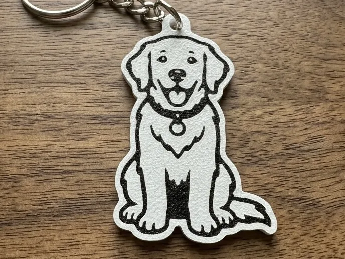 Labrador Retriever Keychain - Minimalist B&W