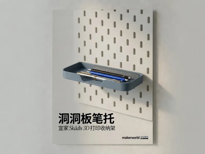 宜家Skådis洞洞板简约笔托 | 无需支撑 | 3D打印收纳架