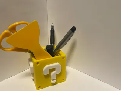 super mario lucky block pencil holder NO AMS