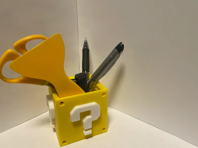 super mario lucky block pencil holder NO AMS