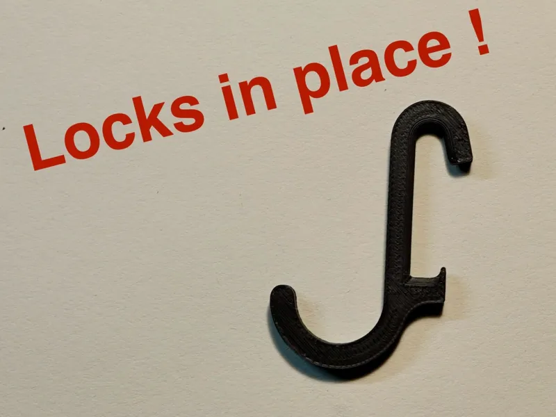 simple skadis hook that locks in to place