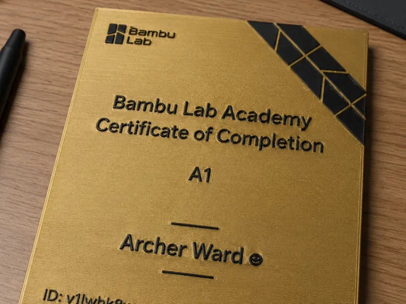 my award for winning the A1 course
