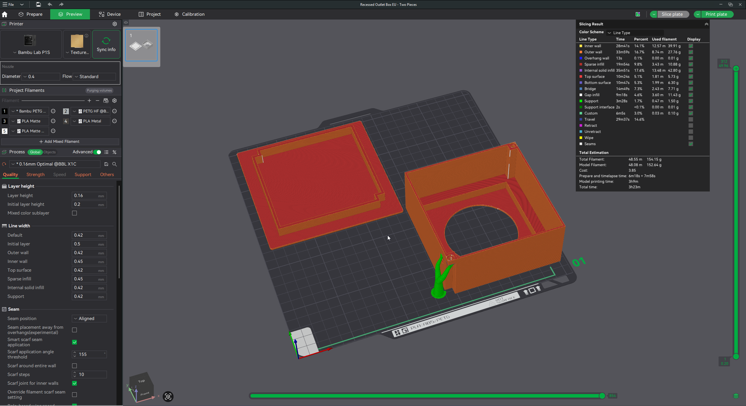 Miniatura 2 do modelo 3D Recessed Outlet Box