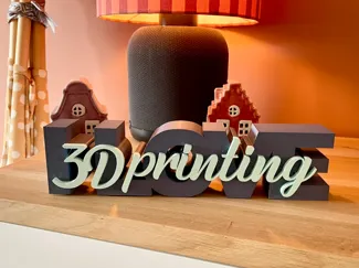 I Love 3D printing Decorative text