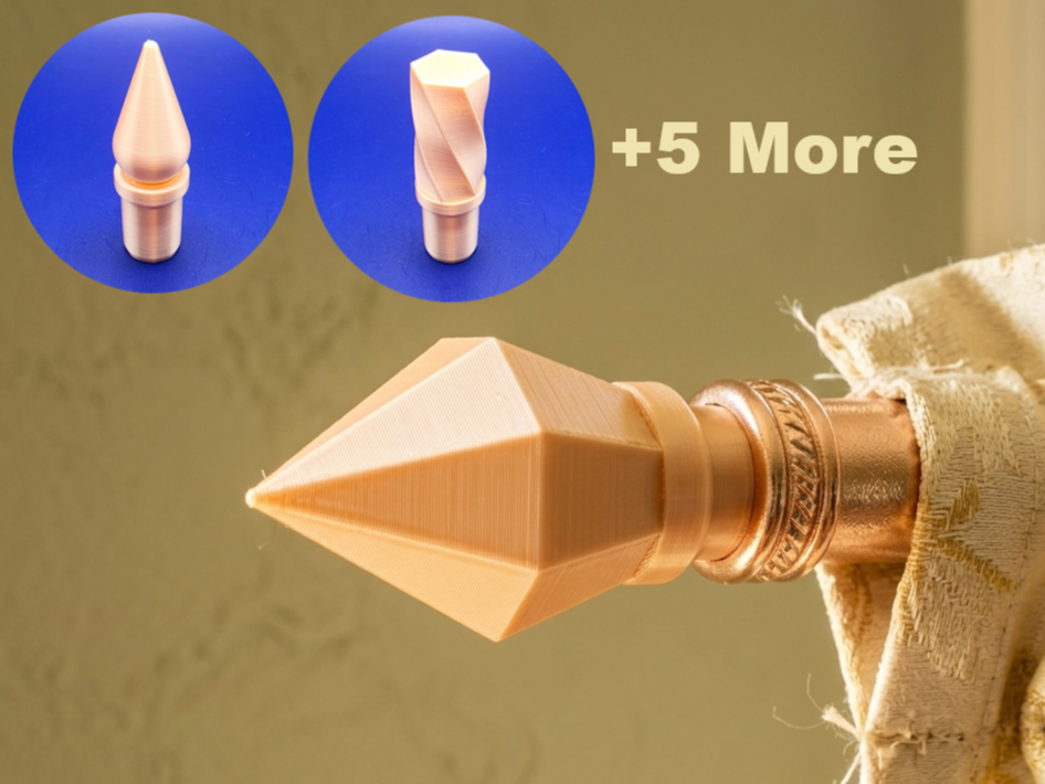 Parametric Curtain Rod End ( Finial ) 8 Styles