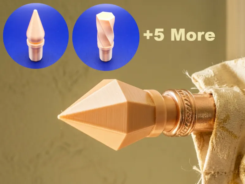 Parametric Curtain Rod End ( Finial ) 8 Styles