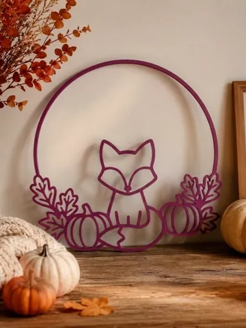 Letrero o emblema decorativo: Kranz mit herbstlichen Details und Fuchs — vista de referencia 2