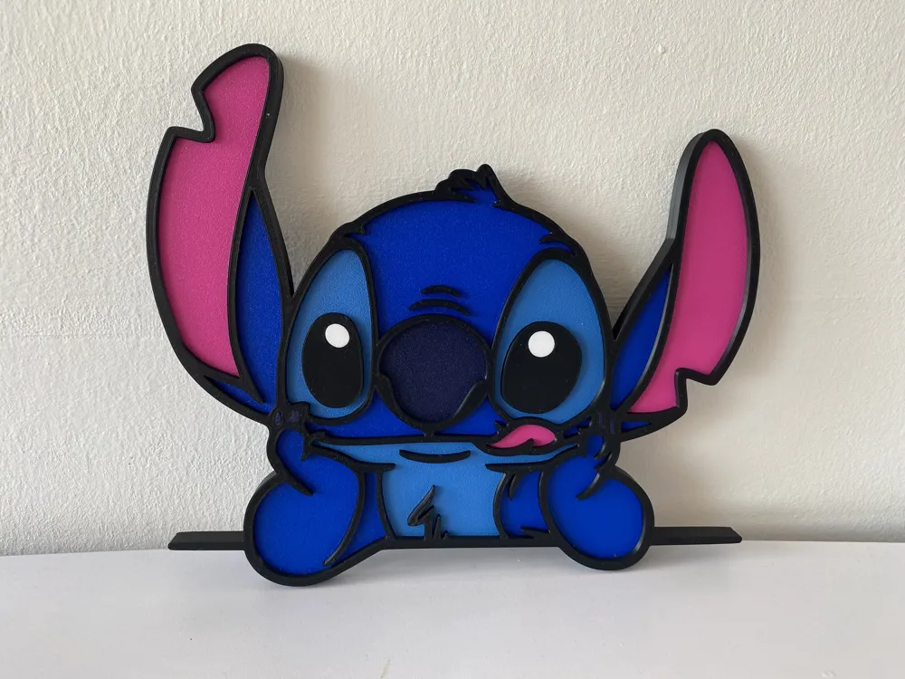 Stitch Wall Decor NO AMS needed! - Free 3D Print Model - MakerWorld