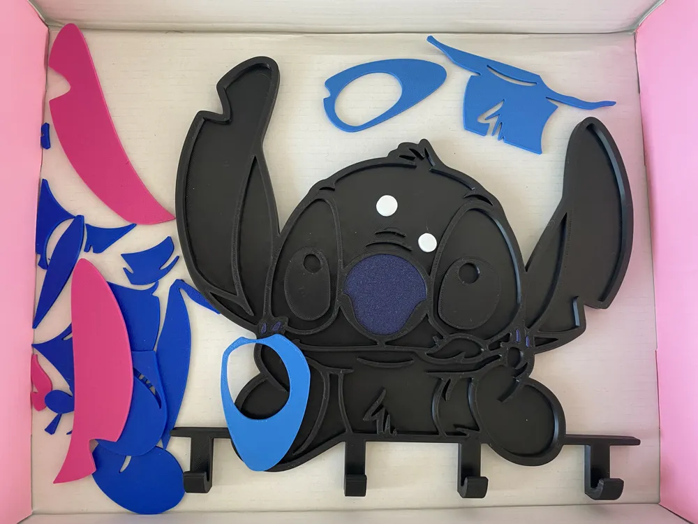 Stitch Wall Decor NO AMS needed! - Free 3D Print Model - MakerWorld