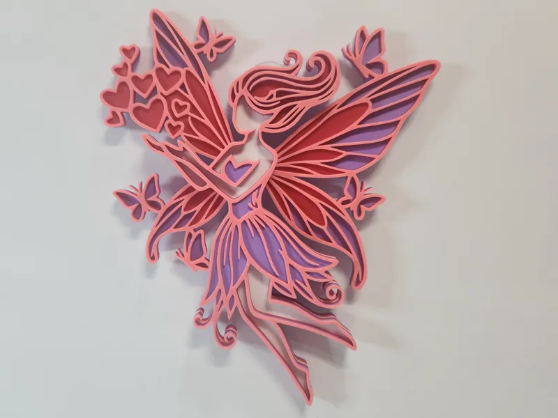 Enchanting Fairy with Butterflies & Hearts WallArt