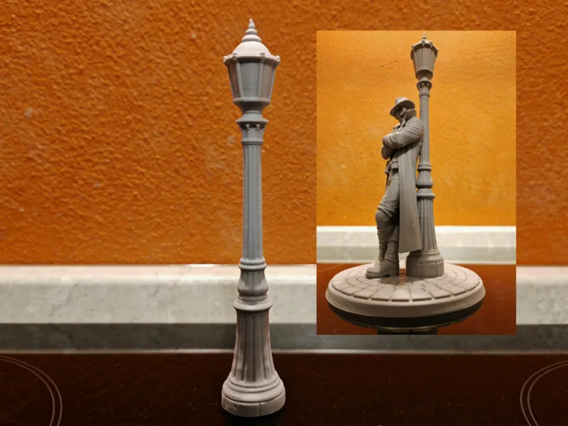 Vintage City Street Lamp Post Modular Diorama Set