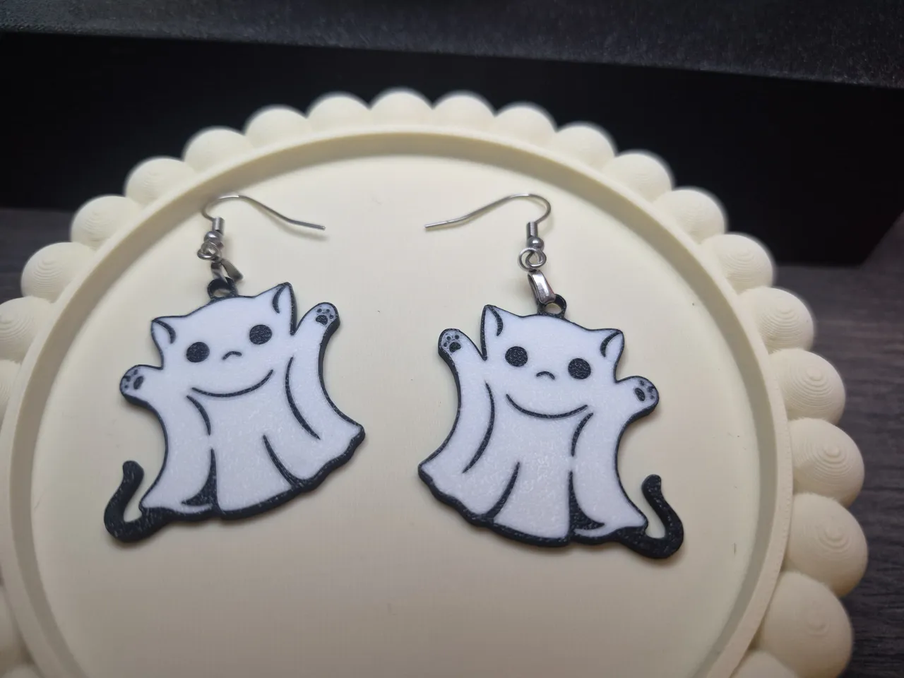Ghost Cat Earrings view 3