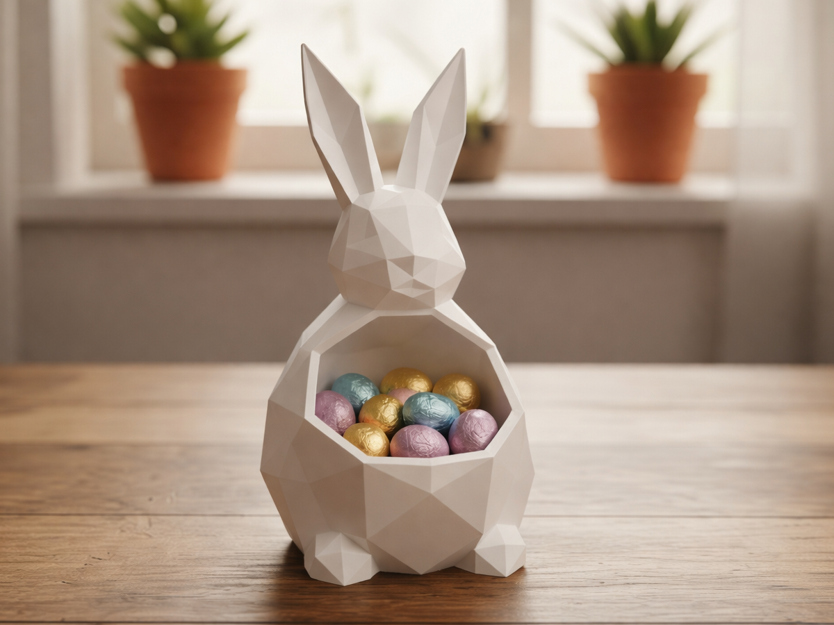 Low-Poly Easter Bunny Container 