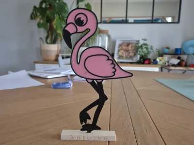 pink flamingo with customizable name