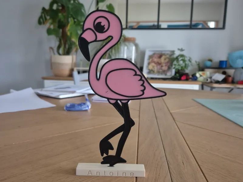 flamant rose nom personnalisable