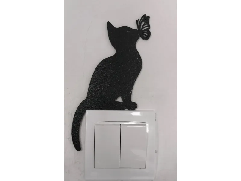 Sitting Cat light switch decor