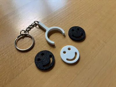 Smiley Shopping Cart Token + Keychain Holder