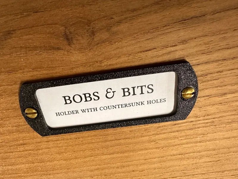 Label holder for drawer