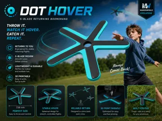Dot Hover | 5-Blade Returning Boomerang