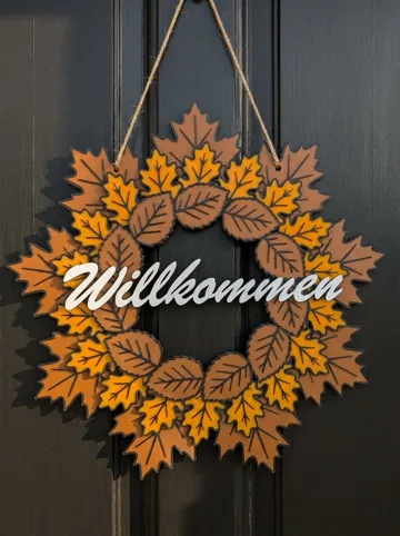 Soporte: Autumn Door Wreath – Welcome / Willkommen — vista de referencia 3
