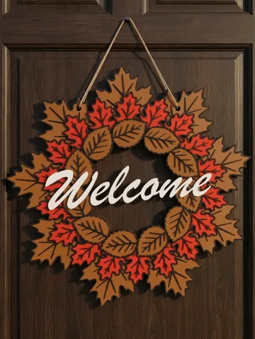 Soporte: Autumn Door Wreath – Welcome / Willkommen — vista de referencia 2