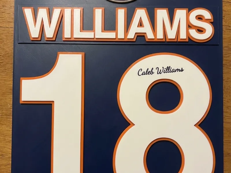 Caleb Williams 18 Plaque Chicago Bears