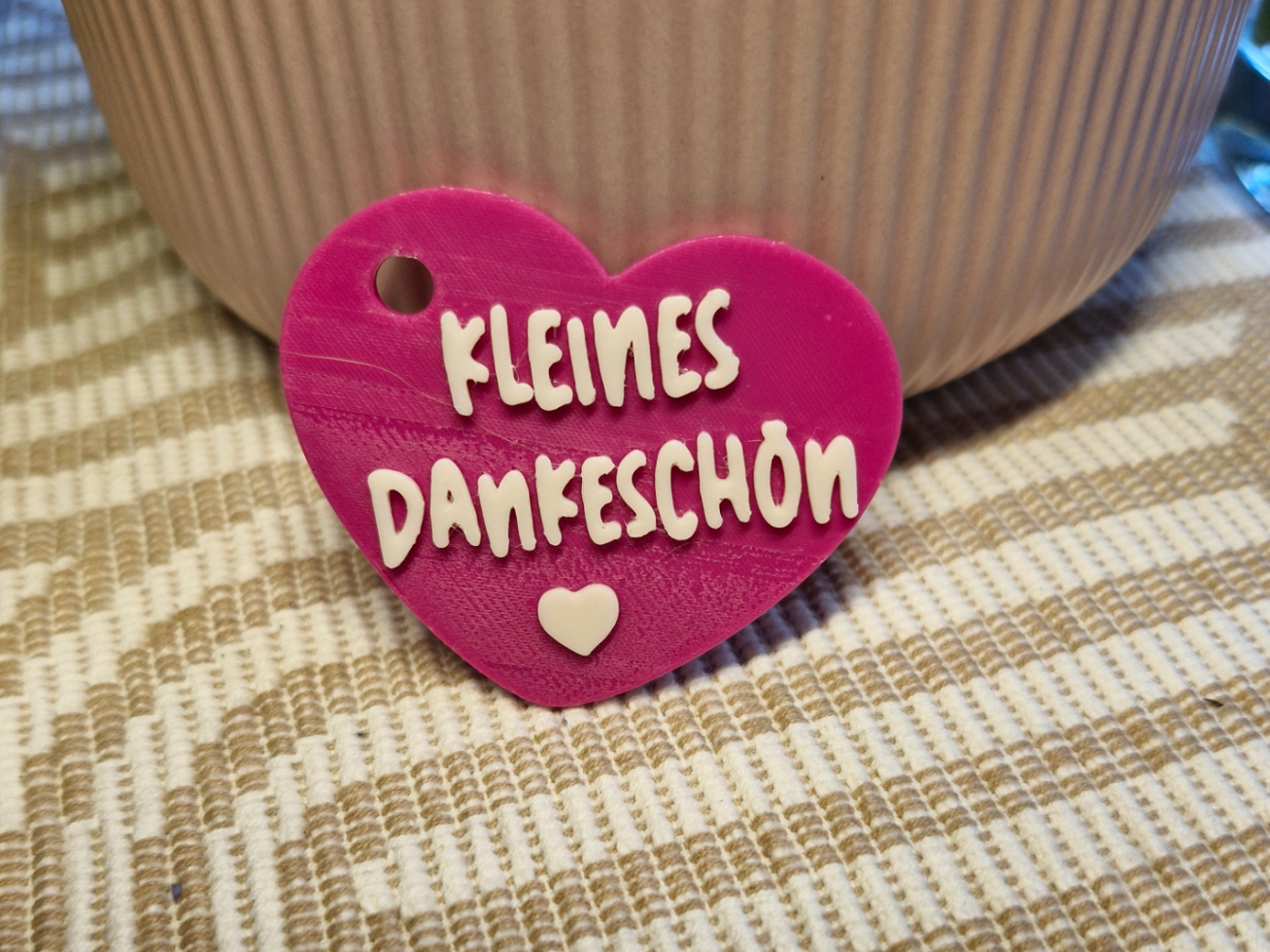 Geschenkanhänger Herz "Kleines Dankeschön"