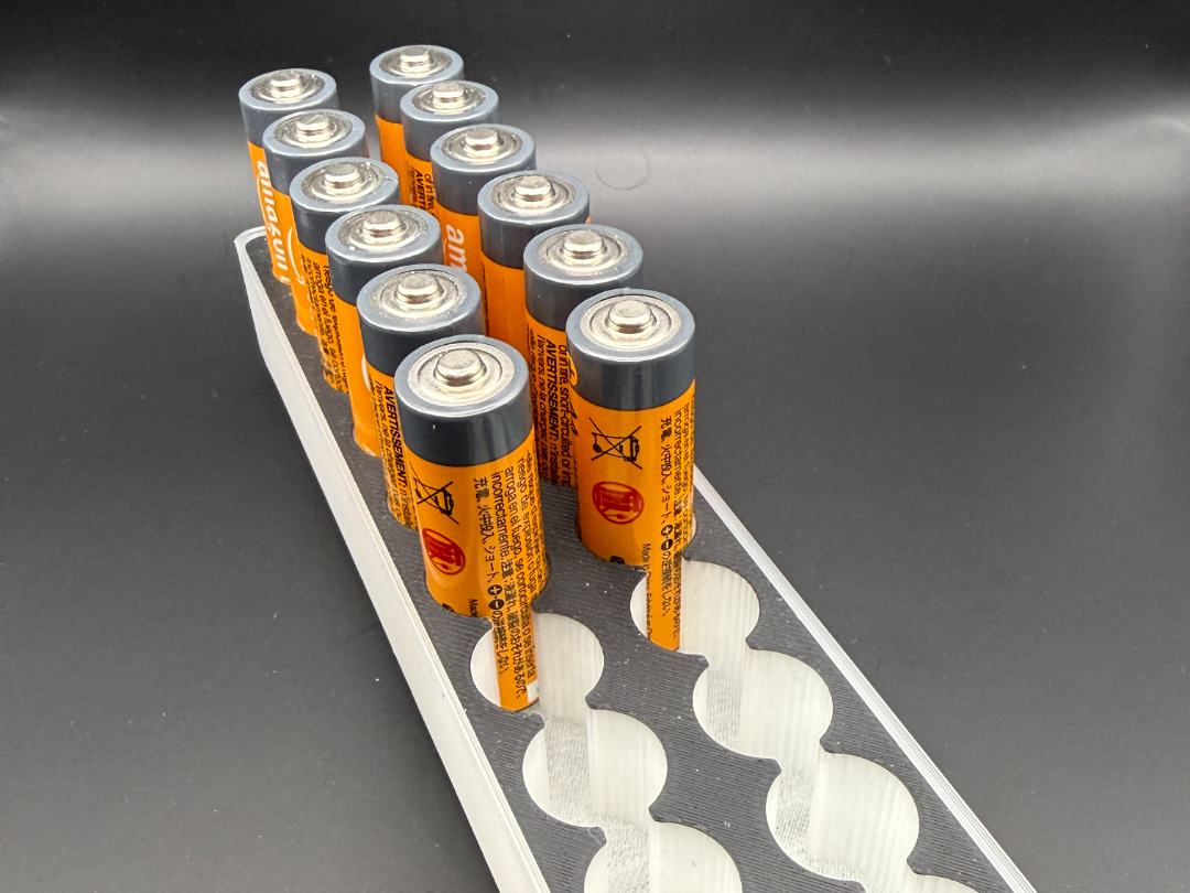 Gridfinity Bin 1x4 – AA Battery Holder