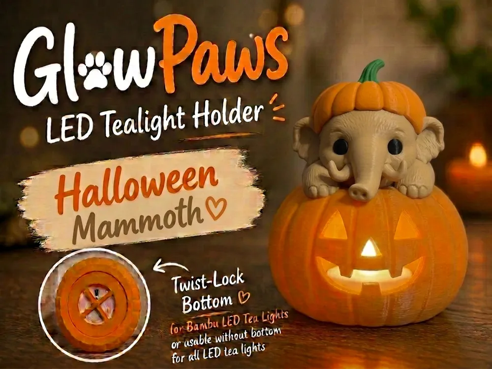 Accesorio de iluminación decorativa: Mammoth GlowPaws Tealight Holder Pumpkin. Referencia del modelo original.