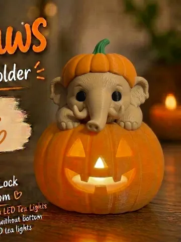 Accesorio de iluminación decorativa: Mammoth GlowPaws Tealight Holder Pumpkin — vista de referencia 2