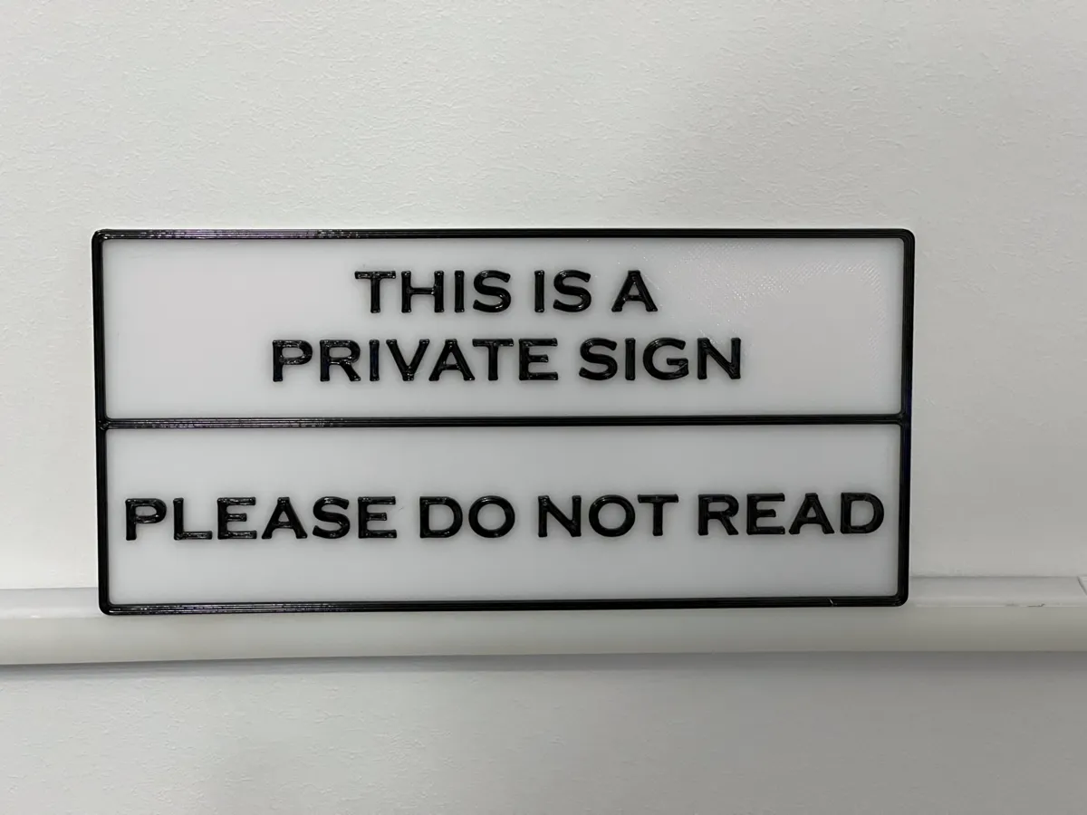 Pancarte humoristique Privé