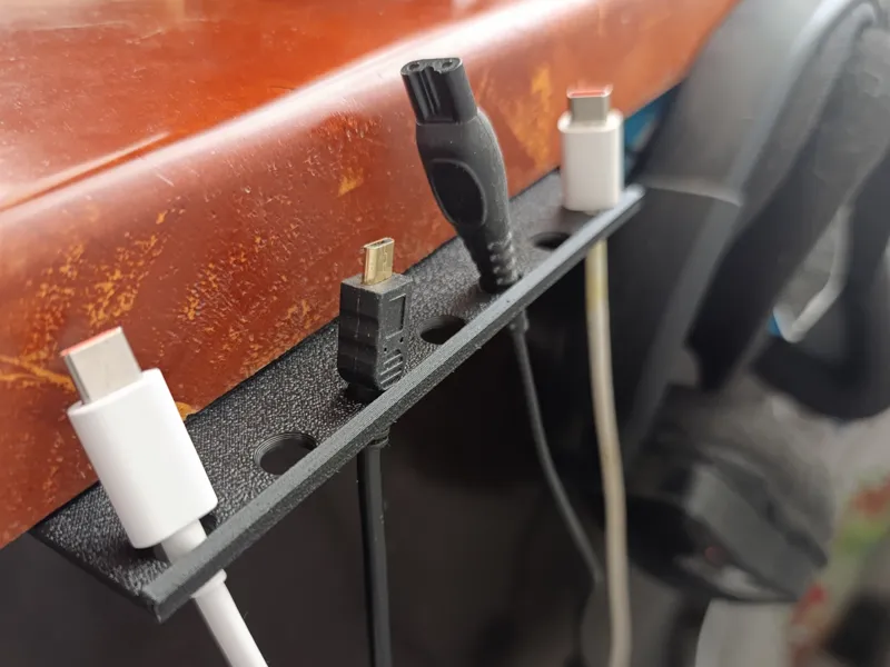 Cable holder for desk edge