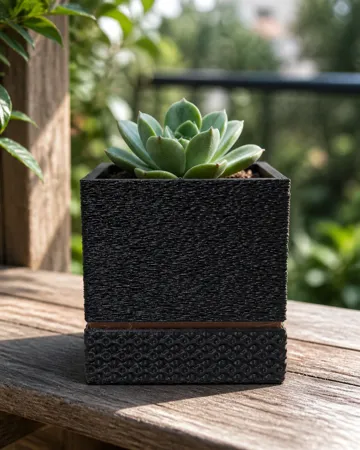 Maceta decorativa: Rocca Vase – Modern Textured Succulent Planter — vista de referencia 5