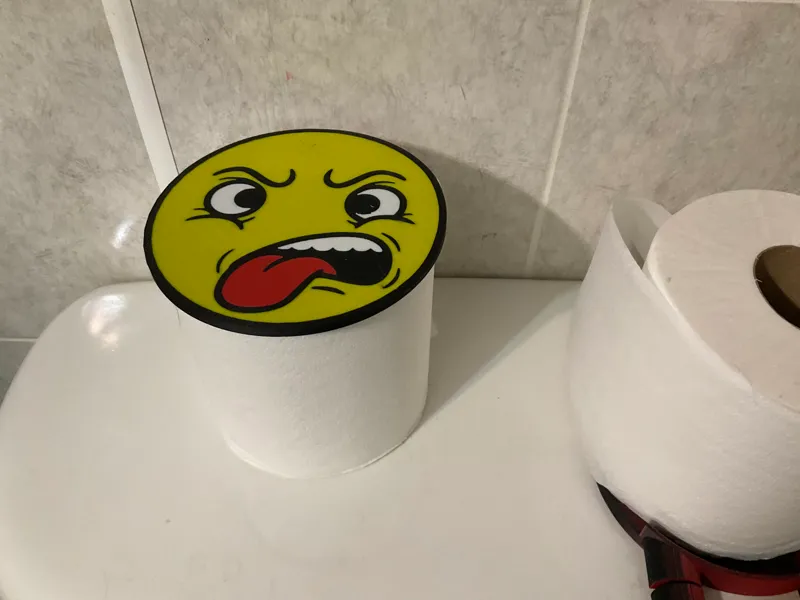 Stinky Emoji Toilet Paper Roll Holder