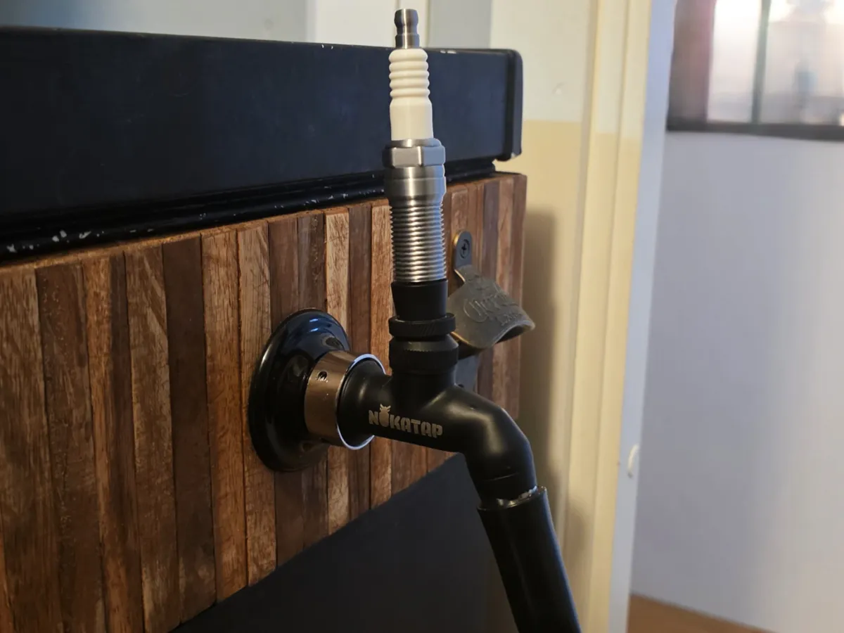 Spark plug beer tap handle