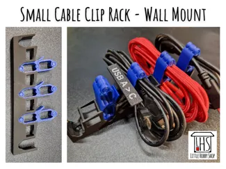 Small Cable Clip Rack - Wall Mount Version