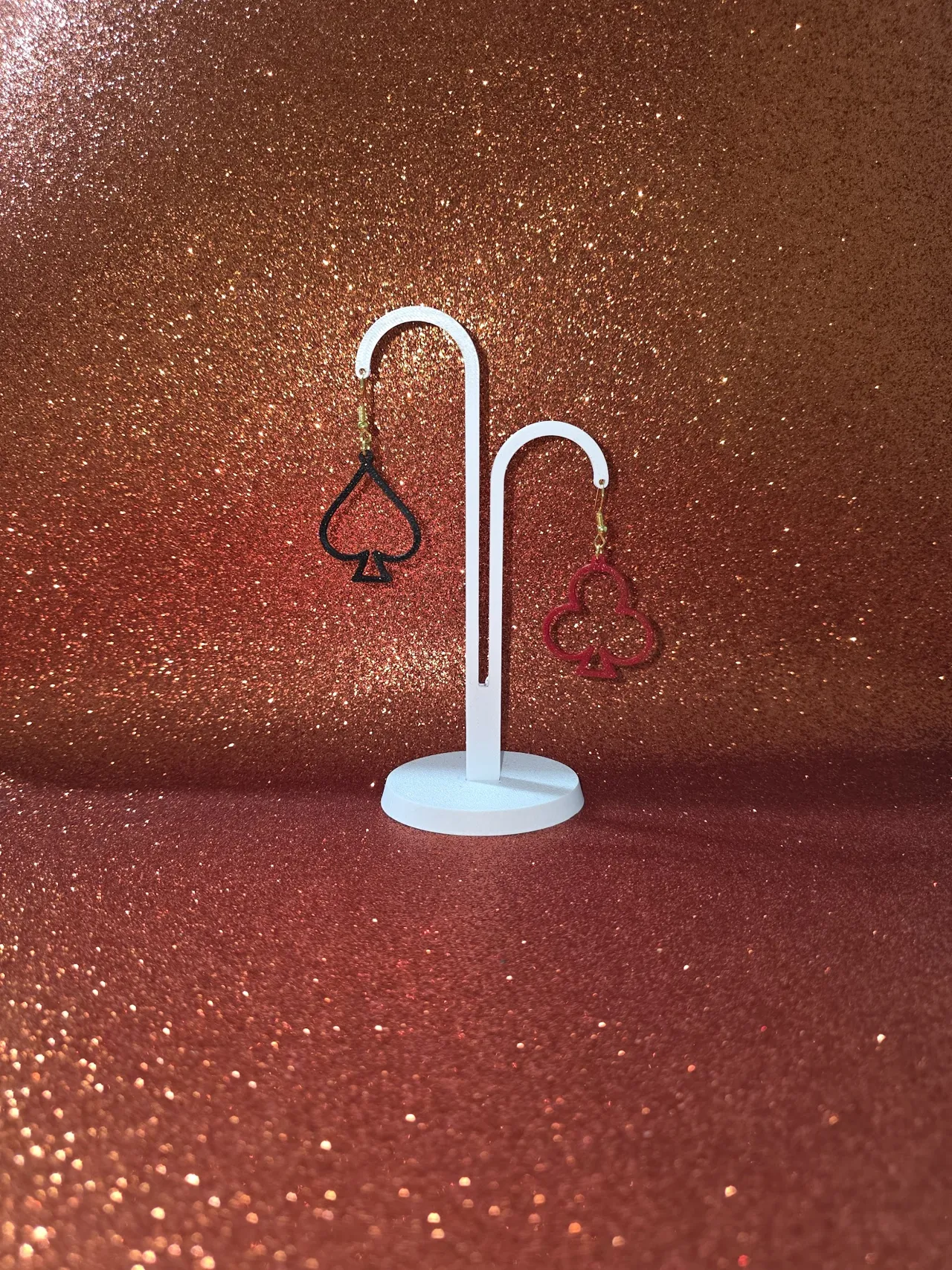 Clubs and spades earrings view 3