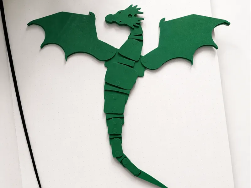 Plantilla de dragón articulado posable