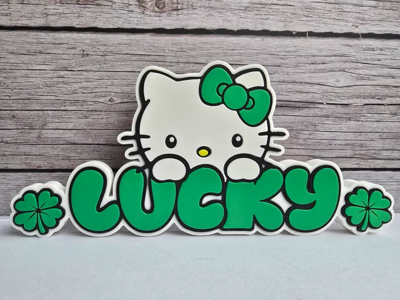 Hello Kitty - Lucky - St. Patrick's Day Sign