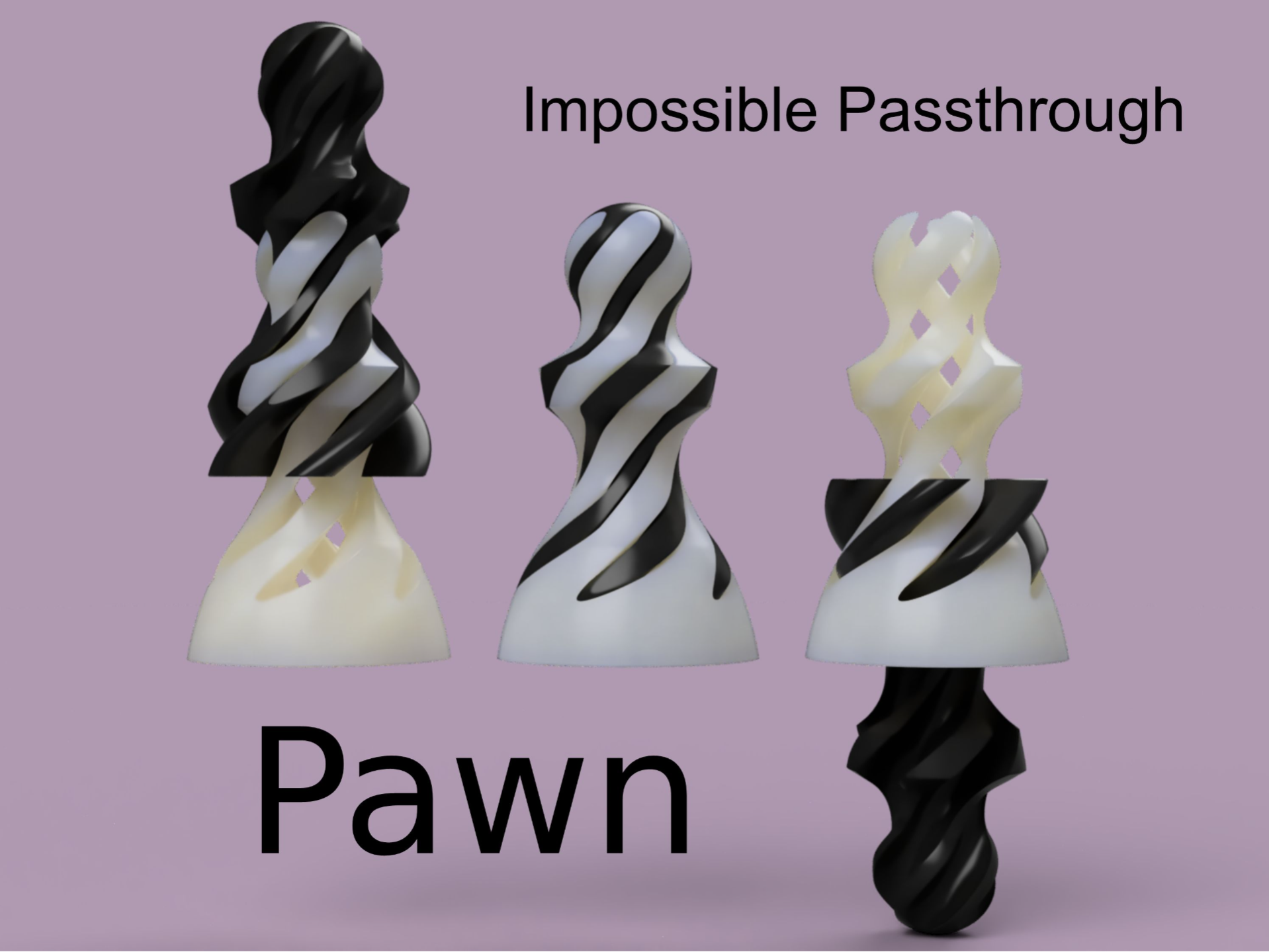Impossible Passthrough Pawn Chess Piece