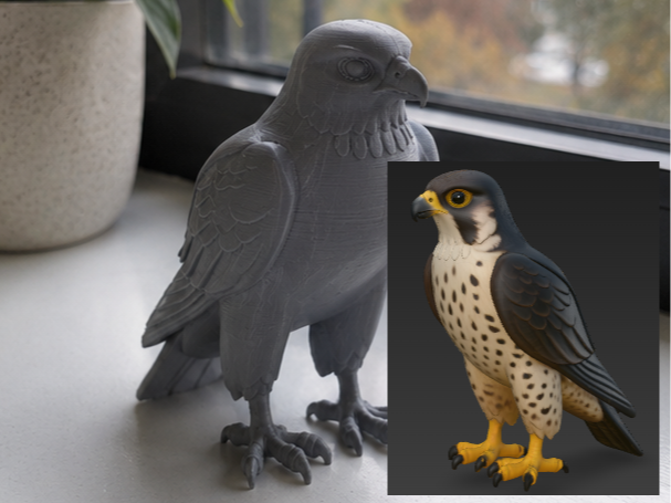 Falcon Bird Figurine | Elegant 3D Desk Decor
