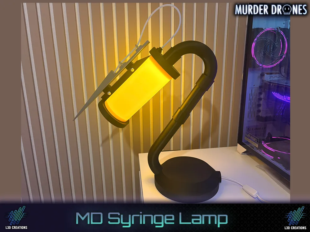 Murder Drones Tail Syringe Lamp - Free 3D Print Model - MakerWorld
