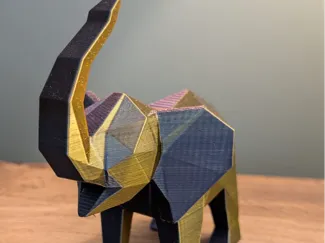 Elephant, origami style, with trunk up