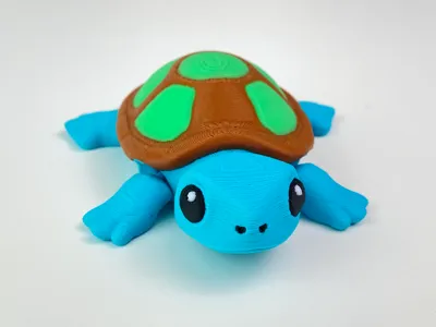 Cute Articulated Turtle Fidget Toy Print-in-Place