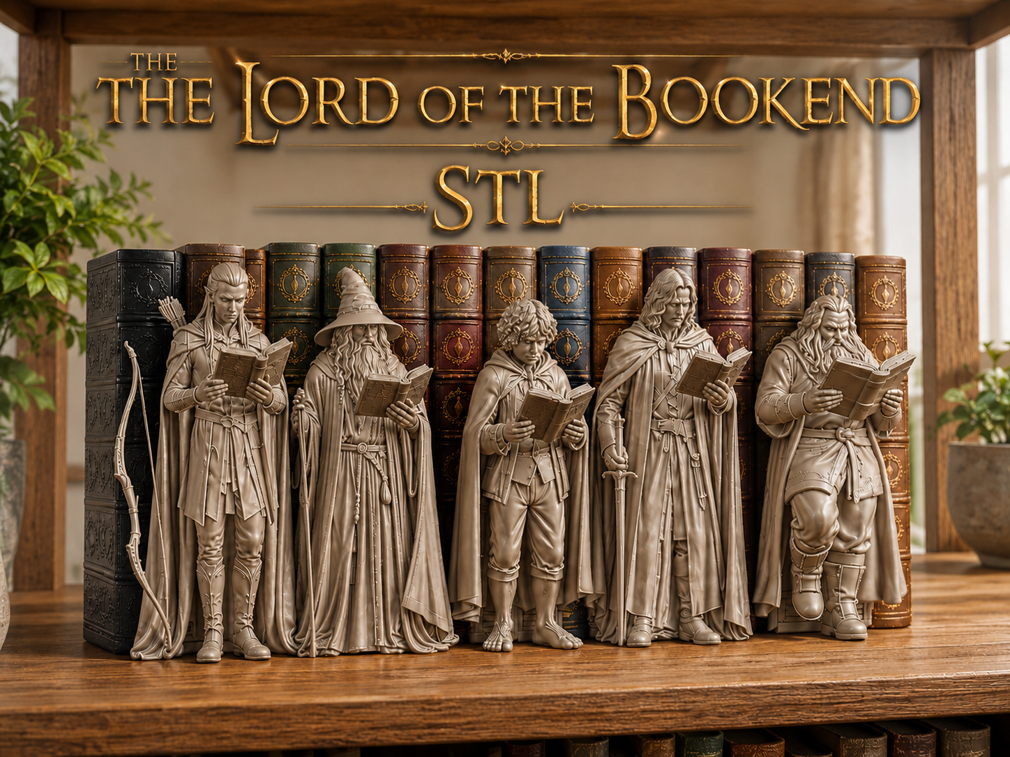 The Lord of the Bookend | Fantasy Bookend STL Set