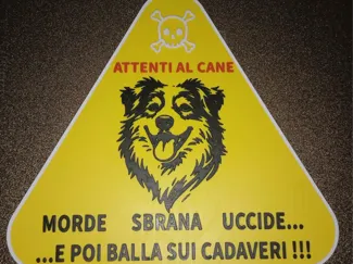 Attenti al Cane Cartello spiritoso