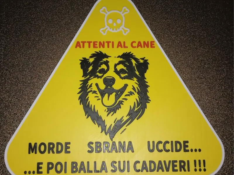 Attenti al Cane Cartello spiritoso