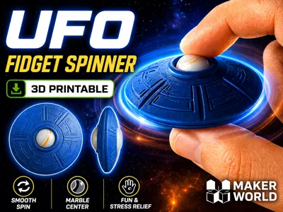 UFO Fidget Spinner – Marble Ball 16.5mm