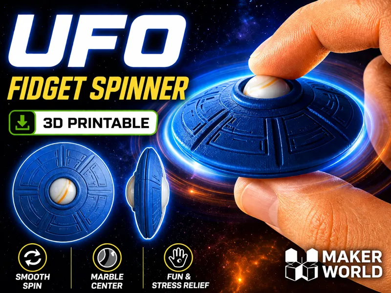 UFO Fidget Spinner – Marble Ball 16.5mm