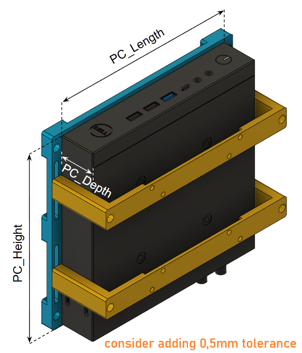 Miniatura 1 do modelo 3D Customizable Wall Mount PC + Display
